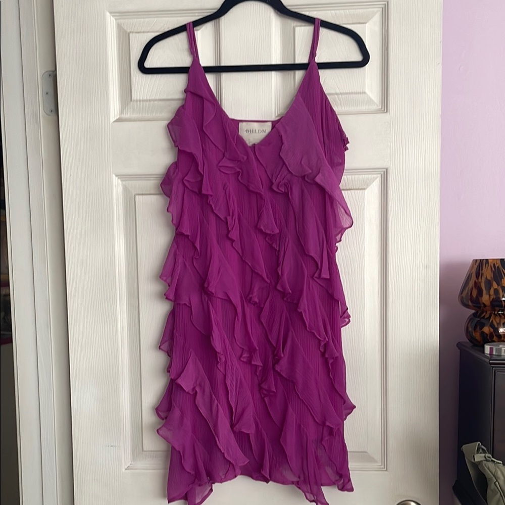 BHLDN Purple Ruffled Dress